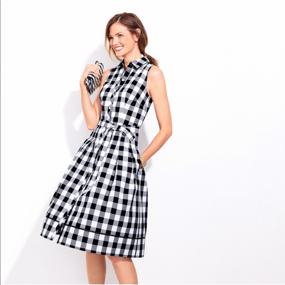 Talbots gingham shirt dress